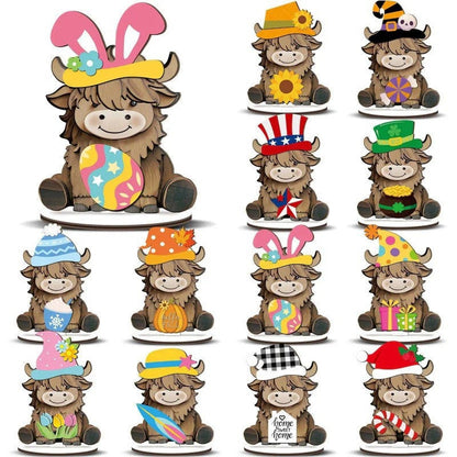 Interchangeable Wooden Seasonal Animal Decor