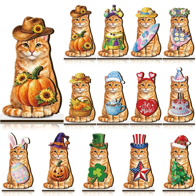 Interchangeable Wooden Seasonal Animal Decor