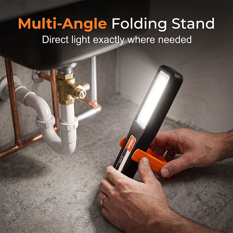 🔦 Ultra-Bright COB Work Light – Rechargeable Magnetic LED Work Light with Folding Stand for Garage & Car Repairs