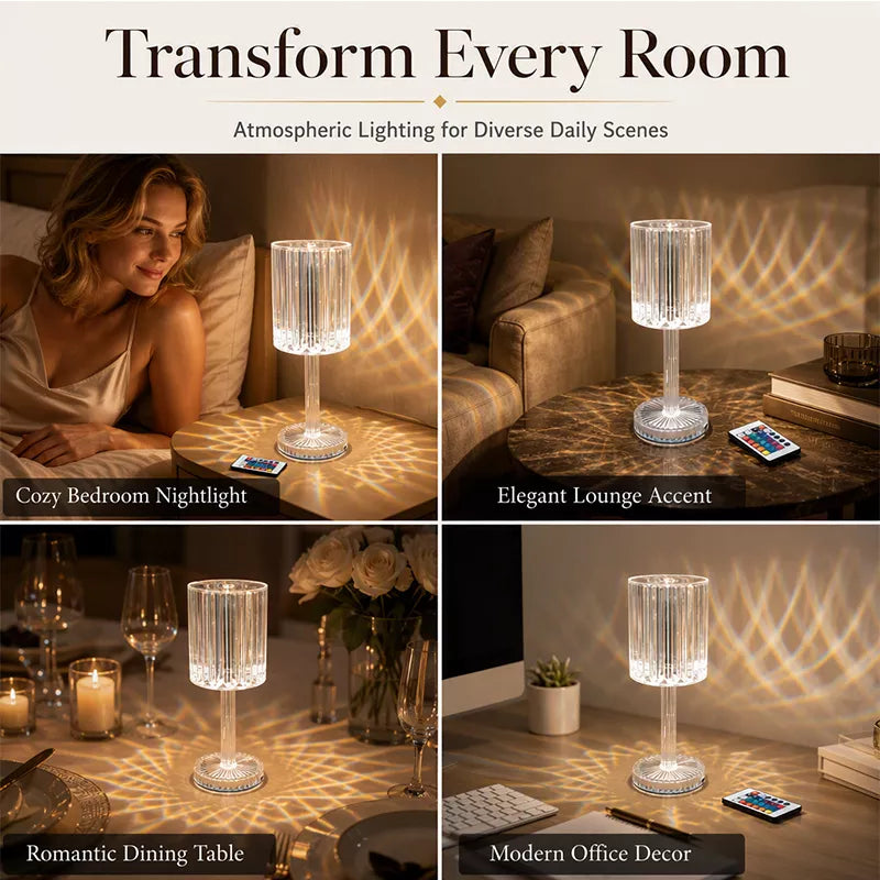 Acrylic Touch Rose Crystal Table Lamp
