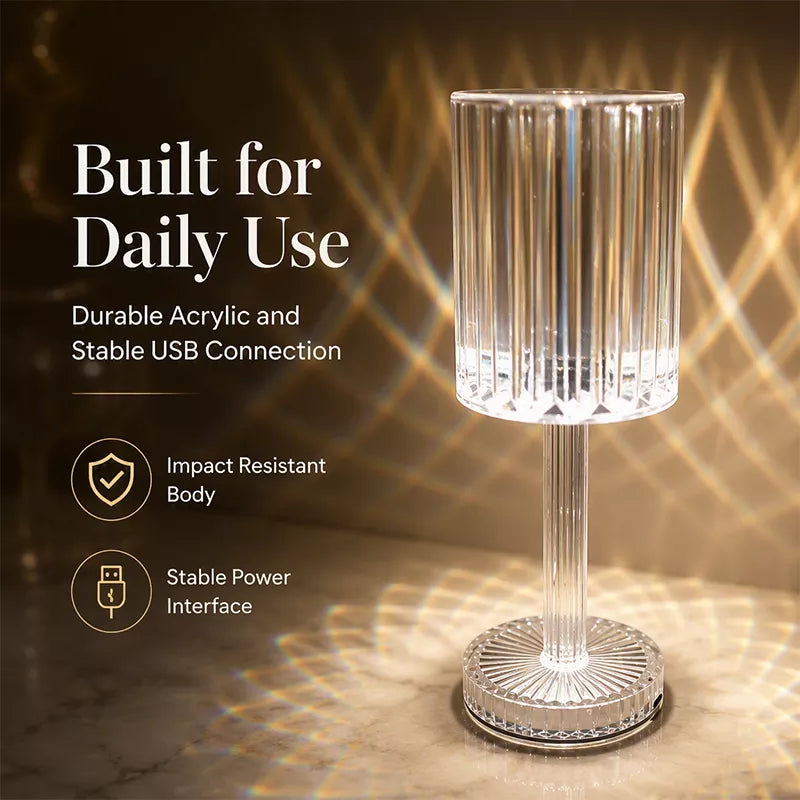 Acrylic Touch Rose Crystal Table Lamp