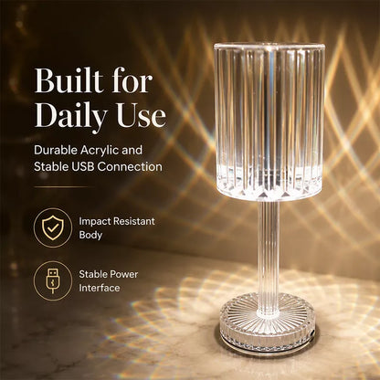 Acrylic Touch Rose Crystal Table Lamp