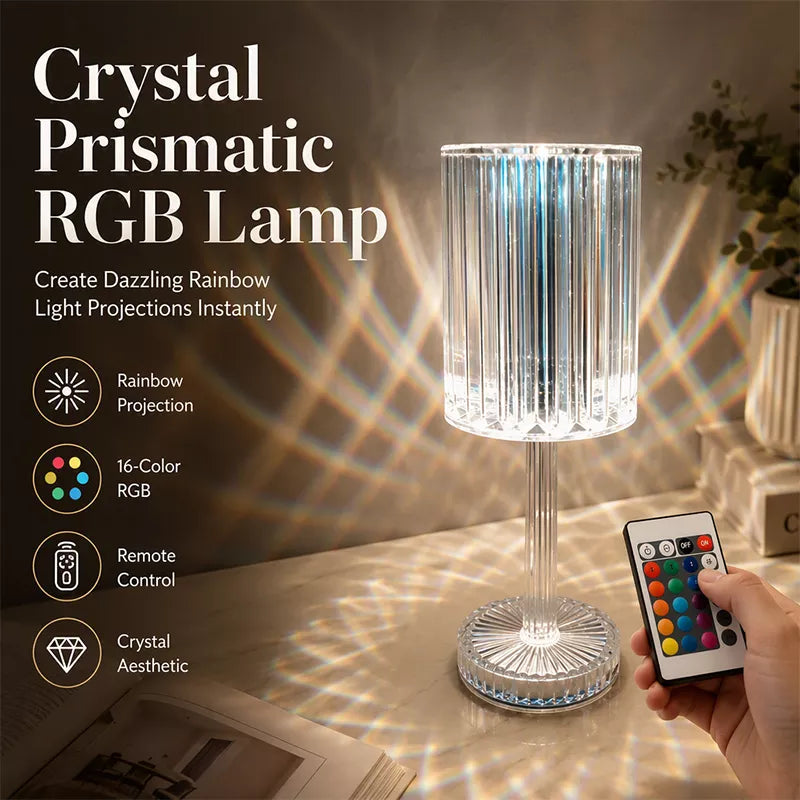 Acrylic Touch Rose Crystal Table Lamp