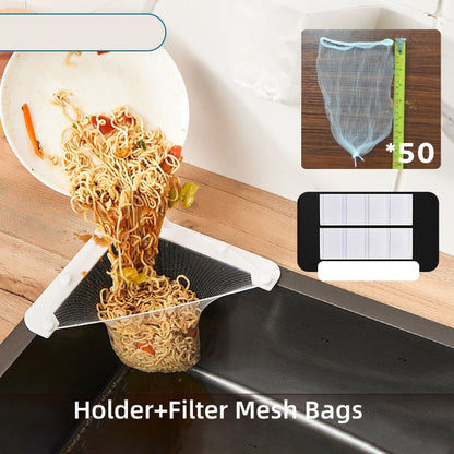 Triangular Sink Strainer Holder & Mesh Bags