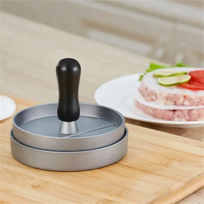 🍔 Burger Press with Wooden Handle – Perfect Patties Made Easy 🔥