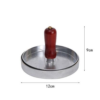 🍔 Burger Press with Wooden Handle – Perfect Patties Made Easy 🔥
