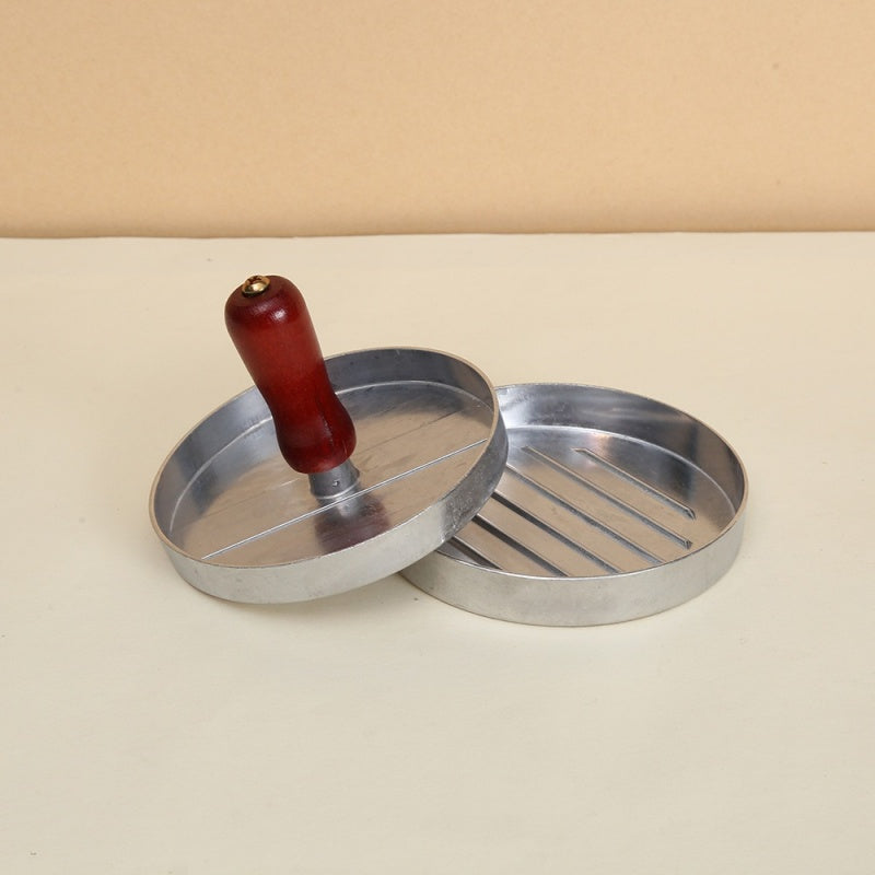 🍔 Burger Press with Wooden Handle – Perfect Patties Made Easy 🔥