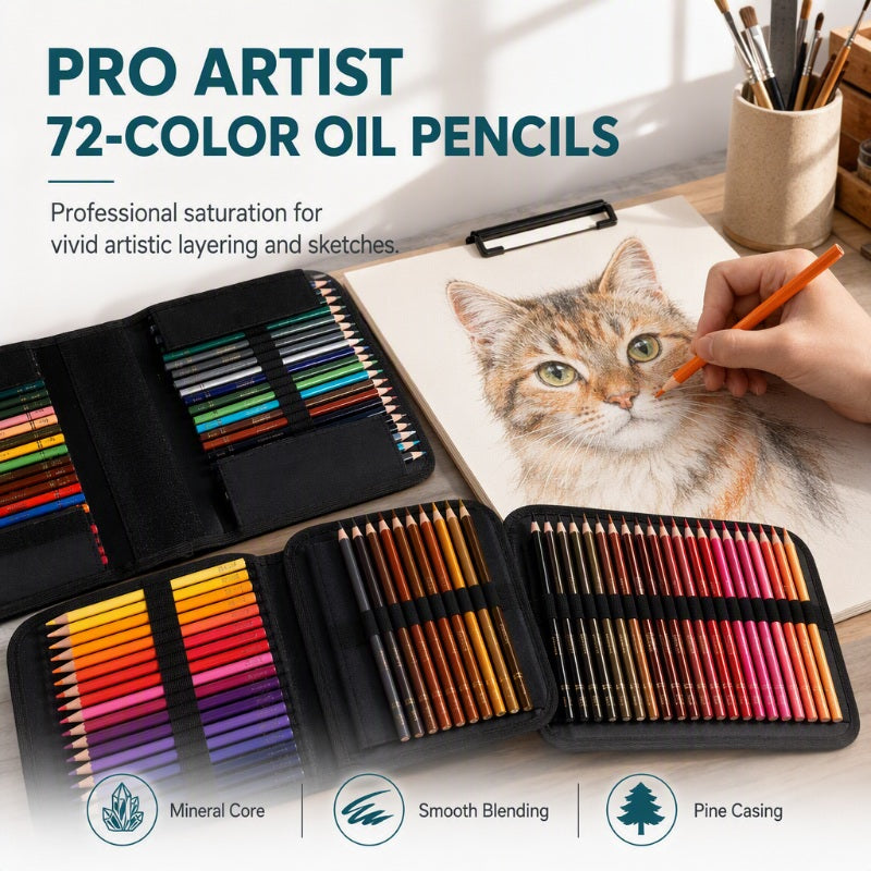 🎨 Professional Oil Colored Pencils – Create Vibrant Artwork With Smooth Blending ✨