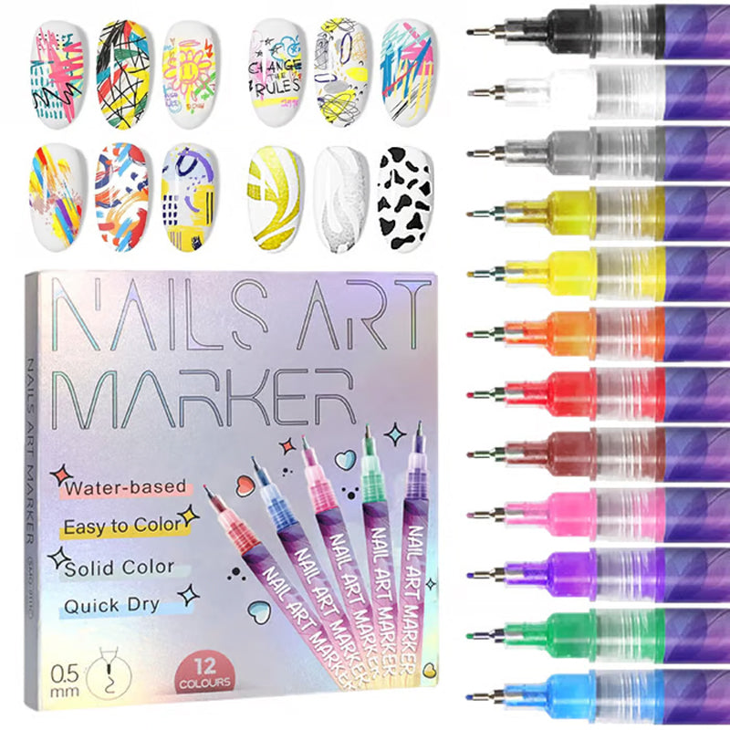 🎨 Nail Art Pens – Create Precise, Vibrant Nail Designs in Seconds ✨