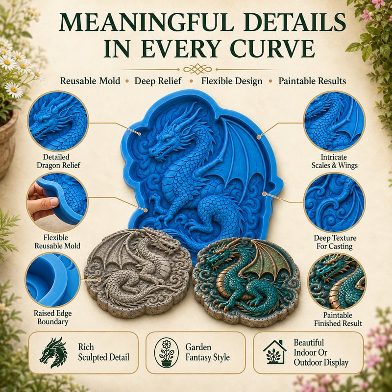 🐉 Dragon Garden Mold – Create Unique DIY Stepping Stones & Outdoor Decor ✨