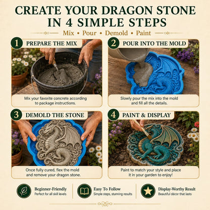 🐉 Dragon Garden Mold – Create Unique DIY Stepping Stones & Outdoor Decor ✨