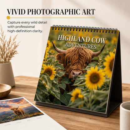 🐂 2027 Highland Cow Calendar – Rustic Beauty & Daily Planning