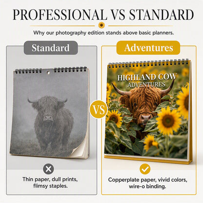 🐂 2027 Highland Cow Calendar – Rustic Beauty & Daily Planning