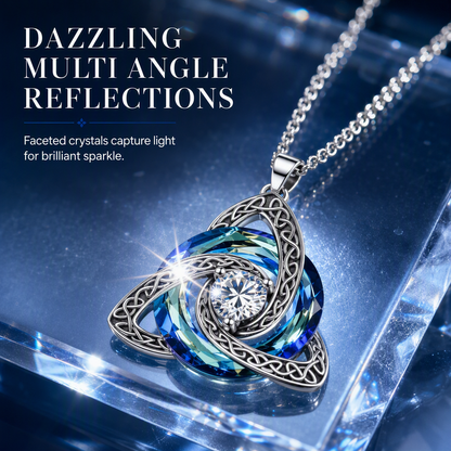 💎 Celtic Heart Necklace – Sparkling Crystal Elegance