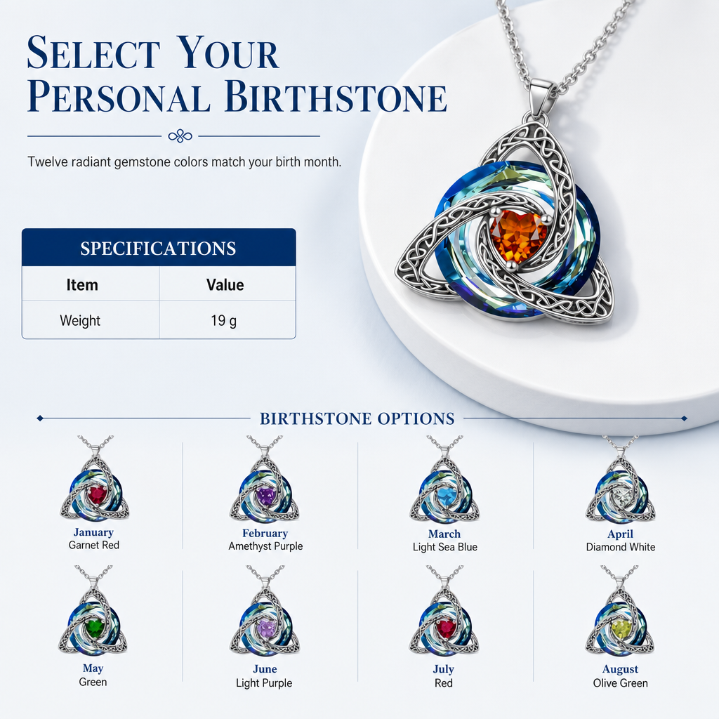 💎 Celtic Heart Necklace – Sparkling Crystal Elegance