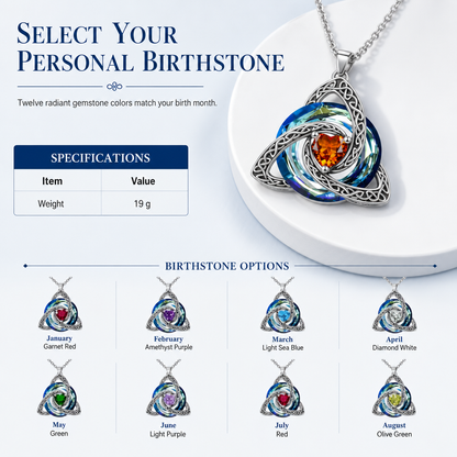💎 Celtic Heart Necklace – Sparkling Crystal Elegance
