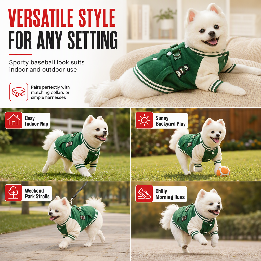 🐶 Plush Dog Jacket with Built-In Leash Rings – Cozy Pet Outerwear