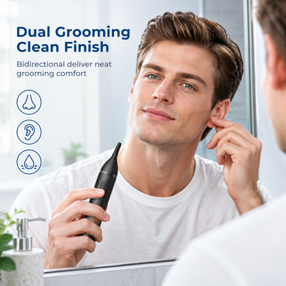 ✂️ Electric Nose Hair Trimmer – Dual-Edge Stainless Steel Grooming Tool