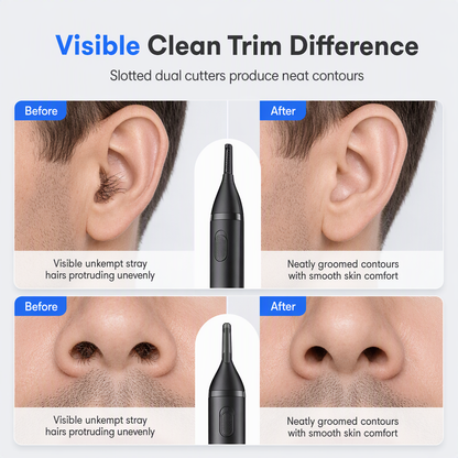 ✂️ Electric Nose Hair Trimmer – Dual-Edge Stainless Steel Grooming Tool